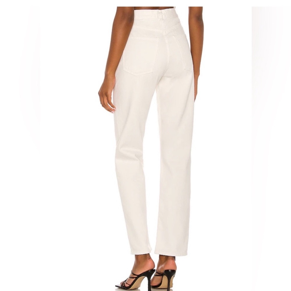 Agolde 90’s Pinch Waist High Rise Straight Jeans Ivory 25 - Picture 2 of 9